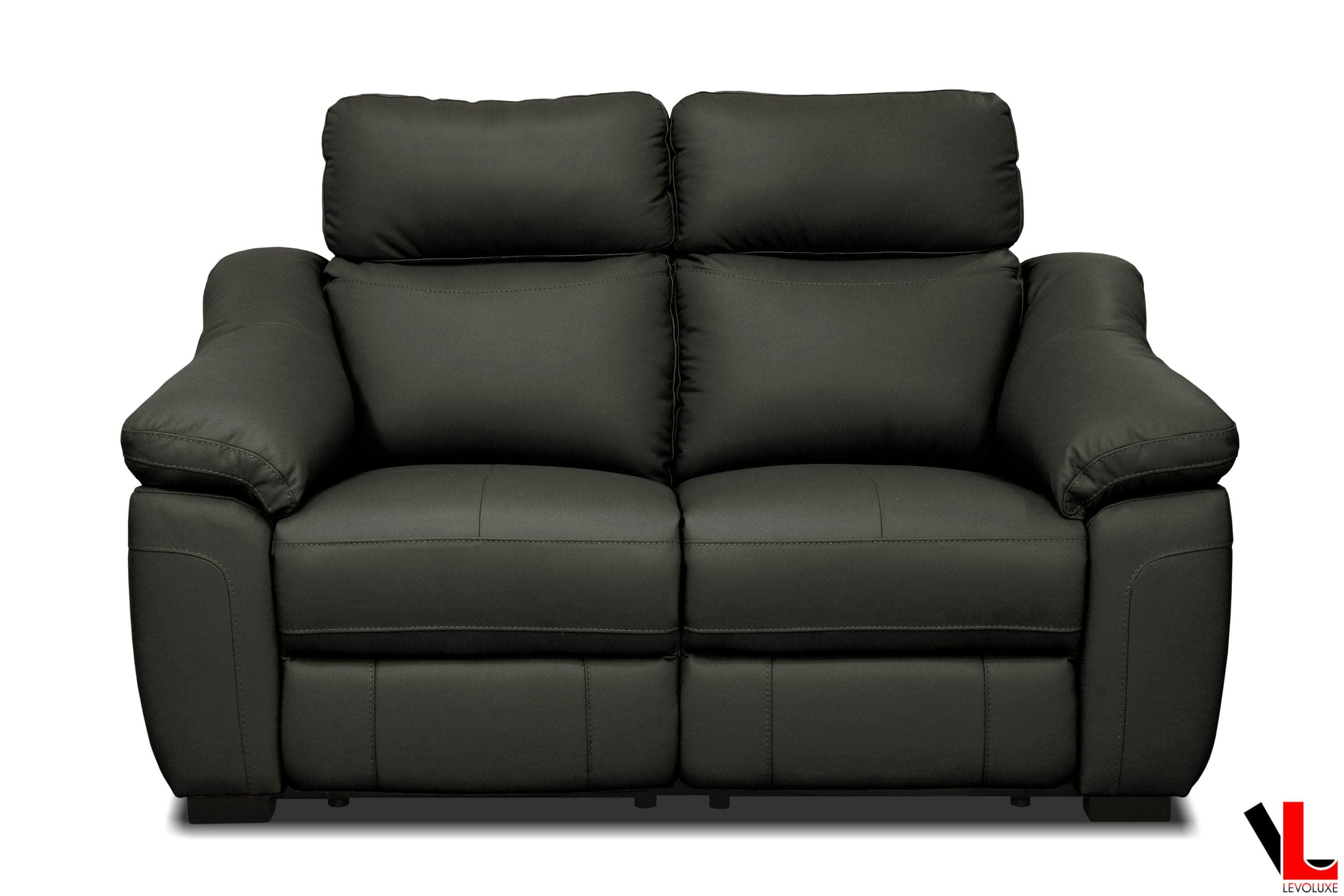 Black leather deals power reclining loveseat